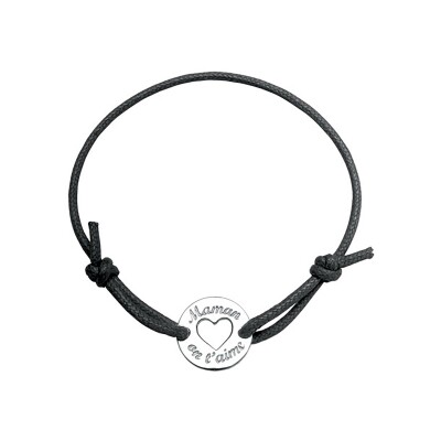 Bracelet cordon coulissant noir 