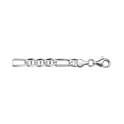 Collier marine alternee 6mm argent rhodié 50cm