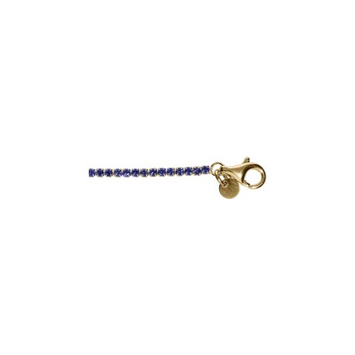 Bracelet argent doré rivière oxydes bleu foncé sertis diam 2.5mm 16+3cm
