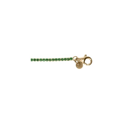 Bracelet argent doré rivière oxydes vert sertis diam 2.5mm 16+3cm