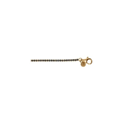 Bracelet argent doré rivière oxydes noirs sertis diam 2.5mm 16+3cm