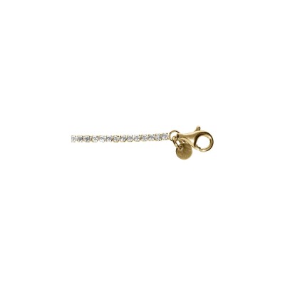 Bracelet argent doré rivière oxydes blanc sertis diam 2.5mm 16+3cm