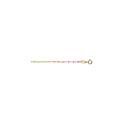 Bracelet argent et dorure jaune résine multicolore degradé rose vert 15+3cm