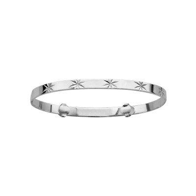 Bracelet argent enfant réglable motif diamante étoile