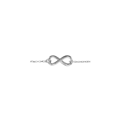 Bracelet argent rhodié symbole infini 16+2cm