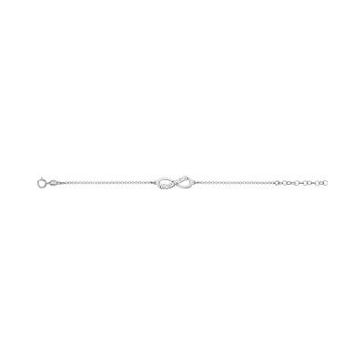 Bracelet argent rhodié infini avec découpe maman 16+3cm