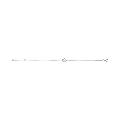 Bracelet argent rhodié losange oxydes blancs sertis 16+2cm