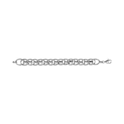 Bracelet argent rhodié mailles entrelaces 19,5cm