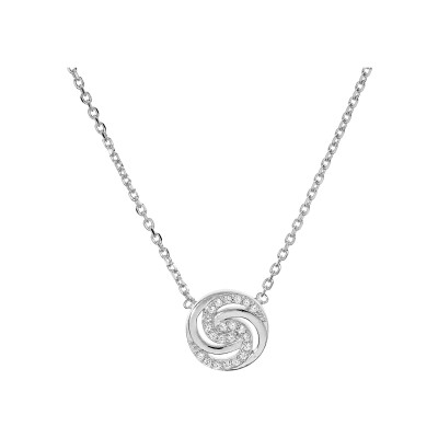 Collier argent rhodié cercle oxydes blancs sertis 38+4cm