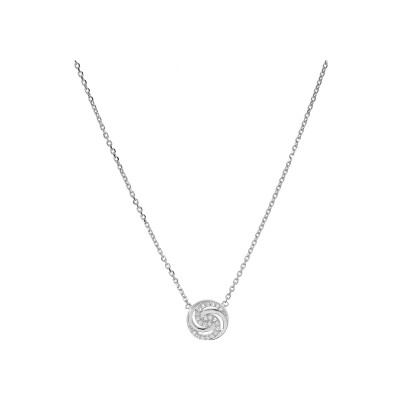 Collier argent rhodié cercle oxydes blancs sertis 38+4cm