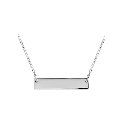 Collier argent rhodié horizontal à graver 39+5cm