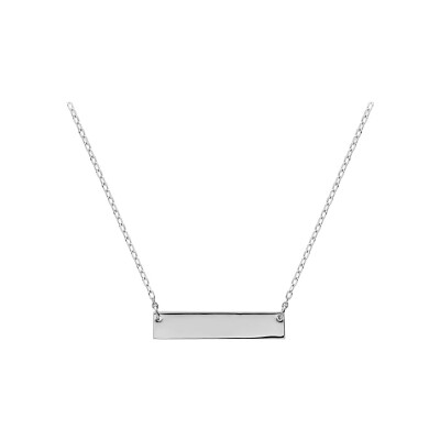 Collier argent rhodié horizontal à graver 39+5cm