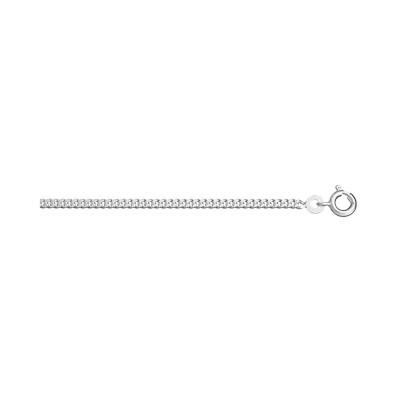 Chaîne gourmette 2.1mm 50cm argent rhodié