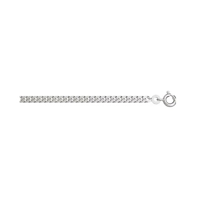 Chaîne gourmette 2.7mm 55cm argent rhodié