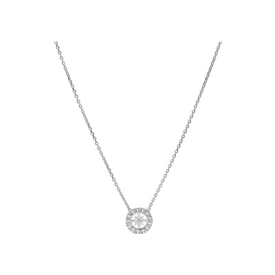 Collier argent rhodié étoile du nord oxydes blancs sertis 38+4cm