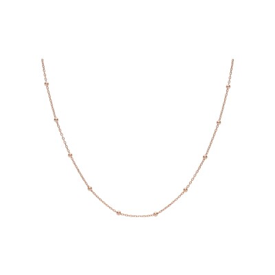 Chaîne argent et dorure rose fine boules 50cm