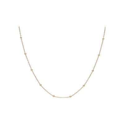 Chaîne argent et dorure jaune fine boules 50cm