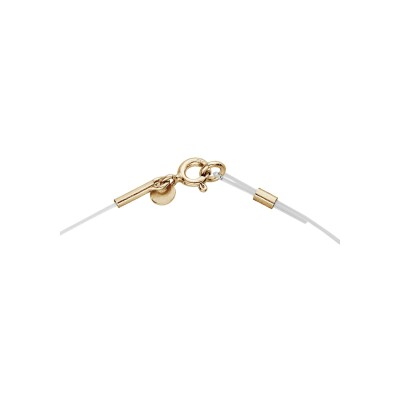 Collier argent et dorure jaune fil nylon réglable jusqu'à 50cm