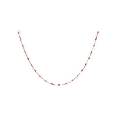 Collier argent et dorure jaune olives résine framboise transparent 40+5cm