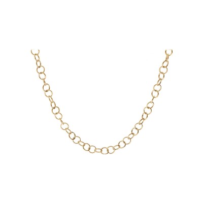 Collier argent et dorure jaune chaîne jaseron 45cm réglable