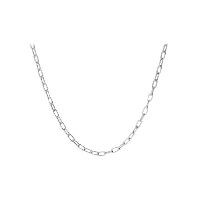 Collier argent rhodié maille rectangulaire 40+5cm