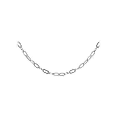 Chaîne argent rhodié maille rectangulaire 2,3mm 45cm