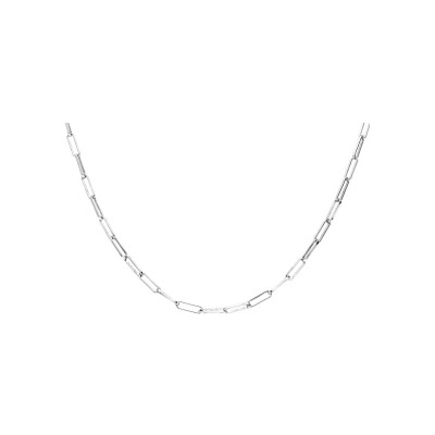 Collier argent rhodié maille rectangulaire 38+4cm