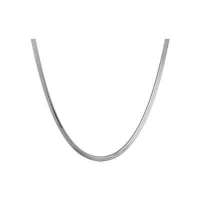 Collier argent rhodié maille miroir 42cm