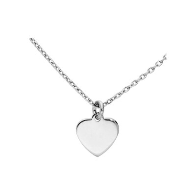 Collier argent rhodié coeur et infini 40+5cm
