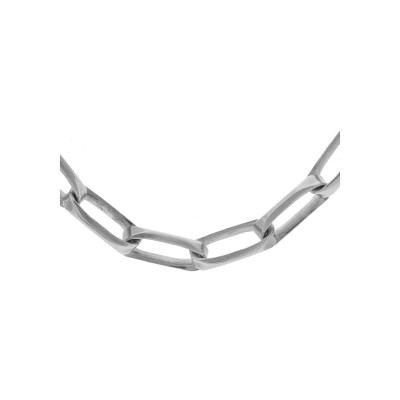 Collier argent passivé maille rectangulaire 55cm