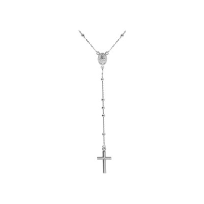 Collier argent rhodié chapelet 47cm