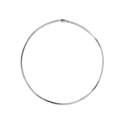 Collier argent omega bombée 2 faces 3mm 50cm