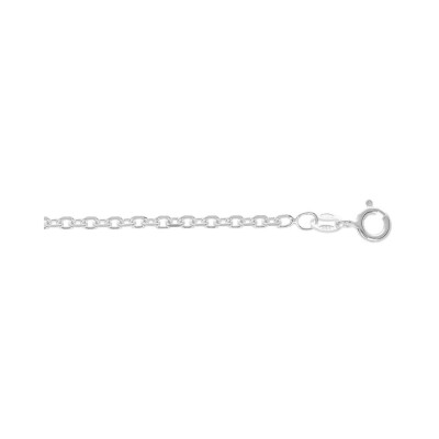 Chaîne forçat 2.5mm 55cm argent rhodié