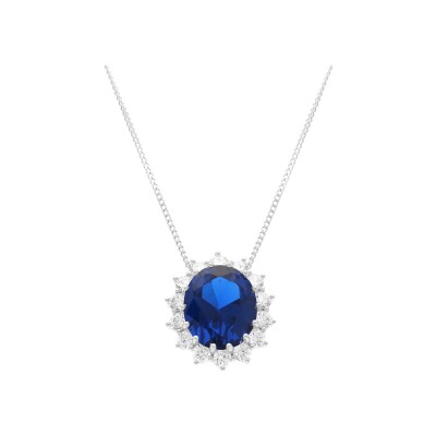 Collier argent rhodié pendentif 