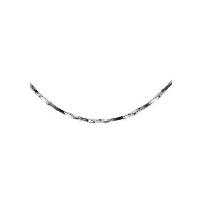 Chaîne argent rhodié torsade diamanté 0.6mm 38cm