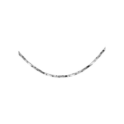 Chaîne argent rhodié torsade diamanté 0.6mm 40cm