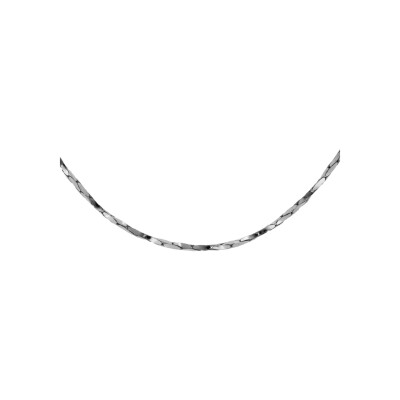 Chaîne argent rhodié torsade diamanté 0.6mm 42cm