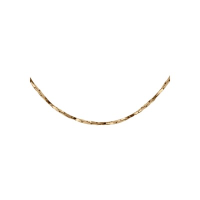 Chaîne argent et dorure jaune torsade diamanté 0.6mm 42cm