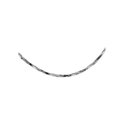 Chaîne argent rhodié torsade diamanté 0.8mm 38cm
