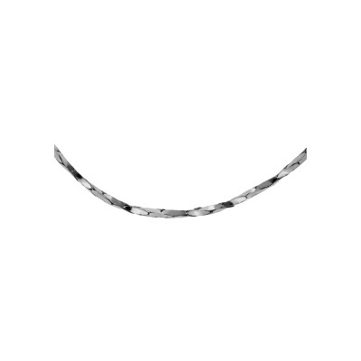 Chaîne argent rhodié torsade diamanté 0.8mm 40cm