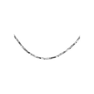 Chaîne argent rhodié torsade diamanté 0.8mm 42cm