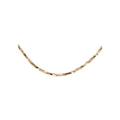 Chaîne argent et dorure jaune torsade diamanté 0.8mm 42cm