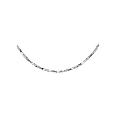 Chaîne argent rhodié torsade diamanté 0.8mm 45cm