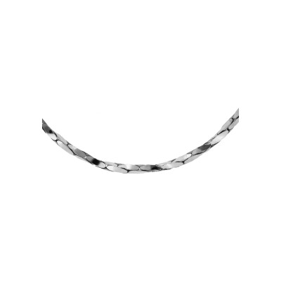 Chaîne argent rhodié torsade diamanté 1.1mm 40cm