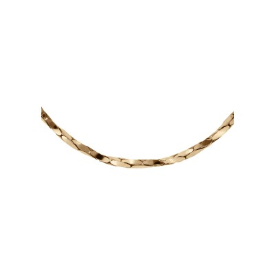 Chaîne argent et dorure jaune torsade diamanté 1.1mm 40cm