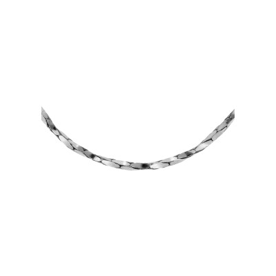 Chaîne argent rhodié torsade diamanté 1.1mm 42cm
