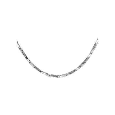Chaîne argent rhodié torsade diamanté 1.1mm 45cm