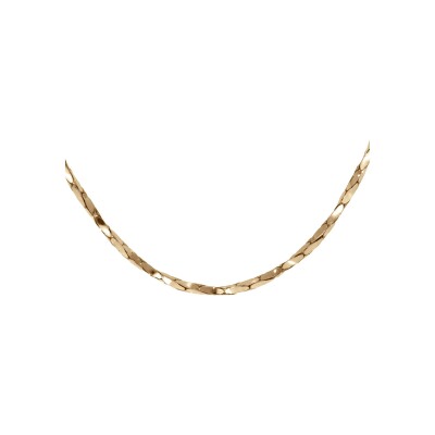 Chaîne argent et dorure jaune torsade diamanté 1.1mm 45cm
