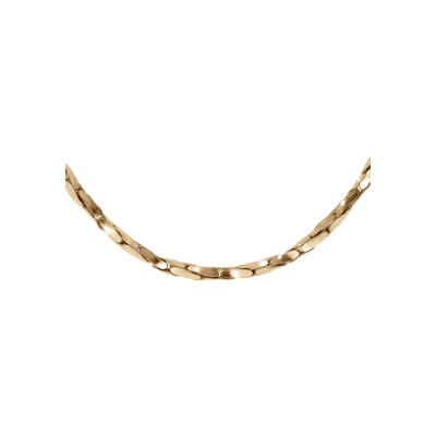 Chaîne argent dorure jaune torsade diamanté 1.4mm 42cm