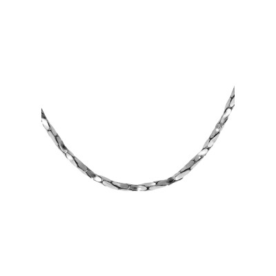 Chaîne argent rhodié torsade diamanté 1.4mm 45cm